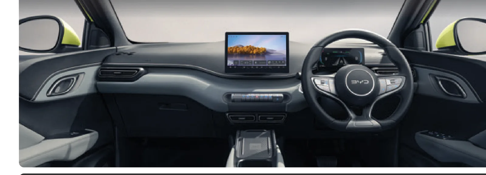 Cabin view — dashboard and 10.1″ touchscreen