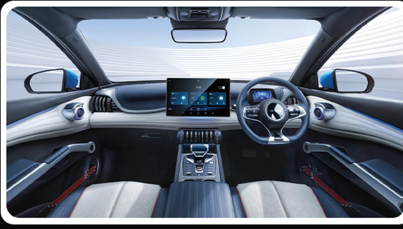 Cabin view — dashboard and steering wheel