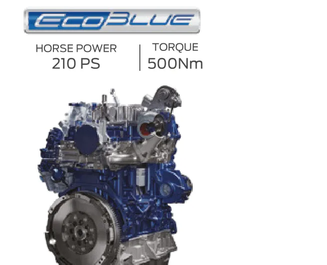 EcoBlue 2.0L Bi-Turbo diesel — 210 PS, 500 Nm, 10-speed automatic