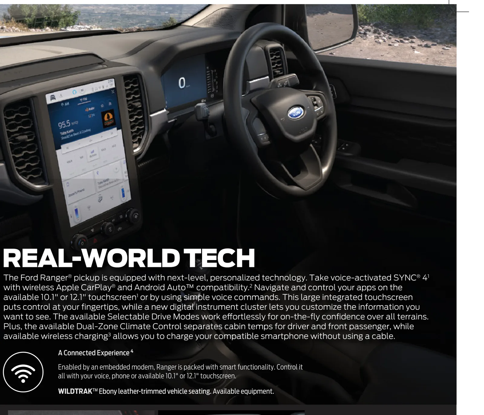 SYNC 4 touchscreen and digital instrument cluster