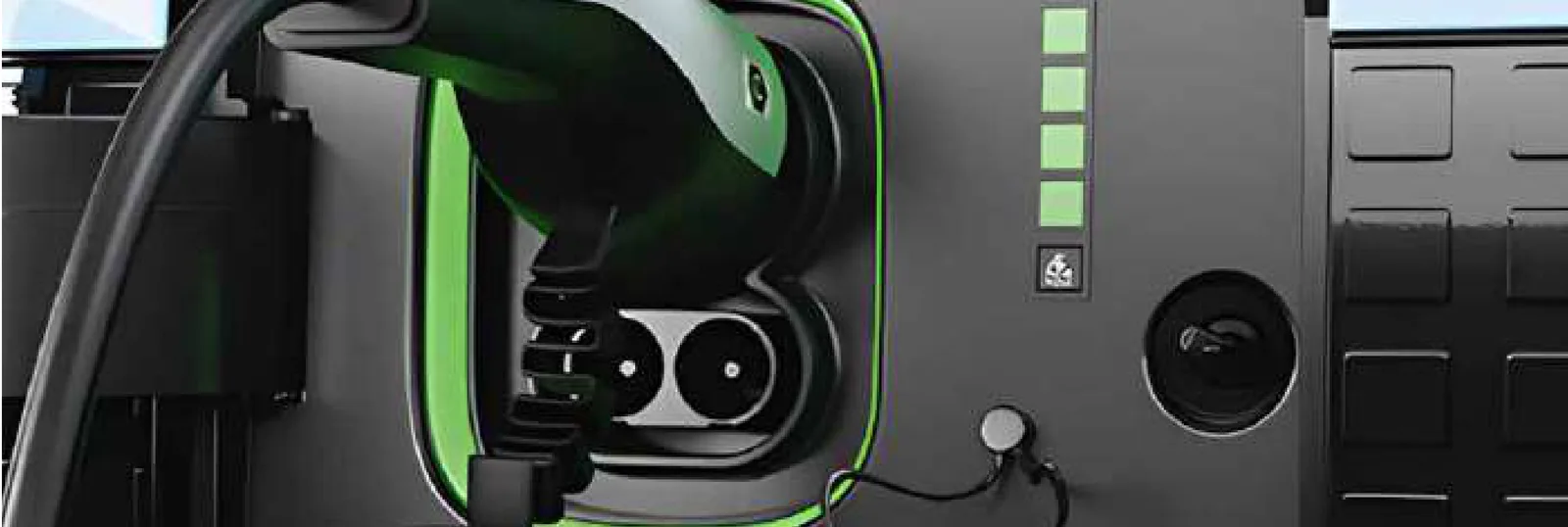 Charging port with multi-colour surround light and SOC indicator