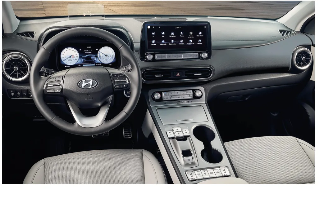 Cabin view — 8" touchscreen and digital instrument cluster