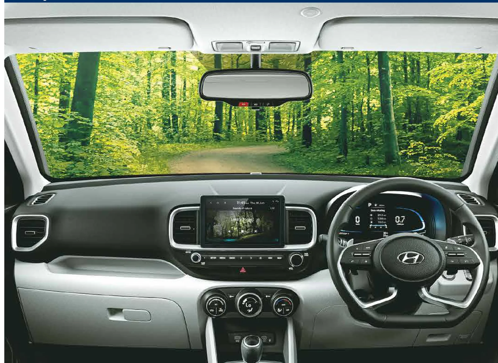 Cabin view — 8″ HD infotainment and dashboard