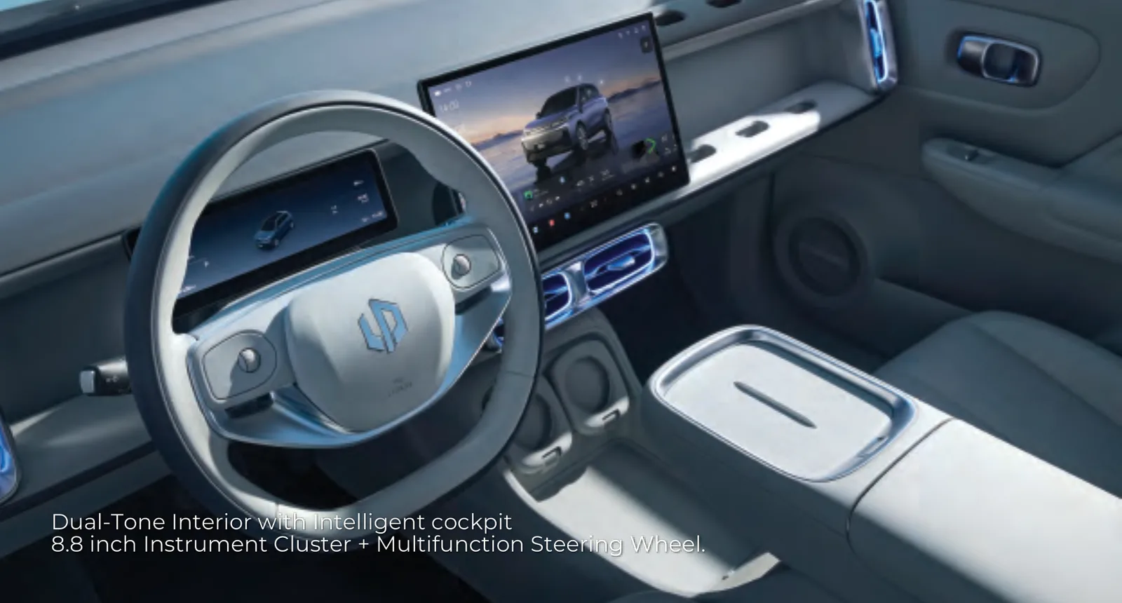 Dual-tone interior with intelligent cockpit — 8.8" instrument cluster and multifunction steering wheel