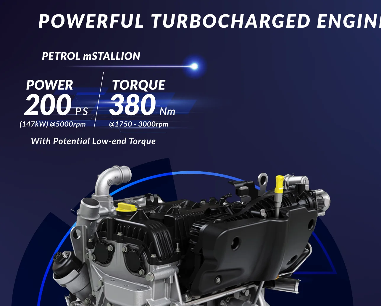 2.0L Turbo GDi petrol (mStallion) — 200 PS (147 kW), 380 Nm