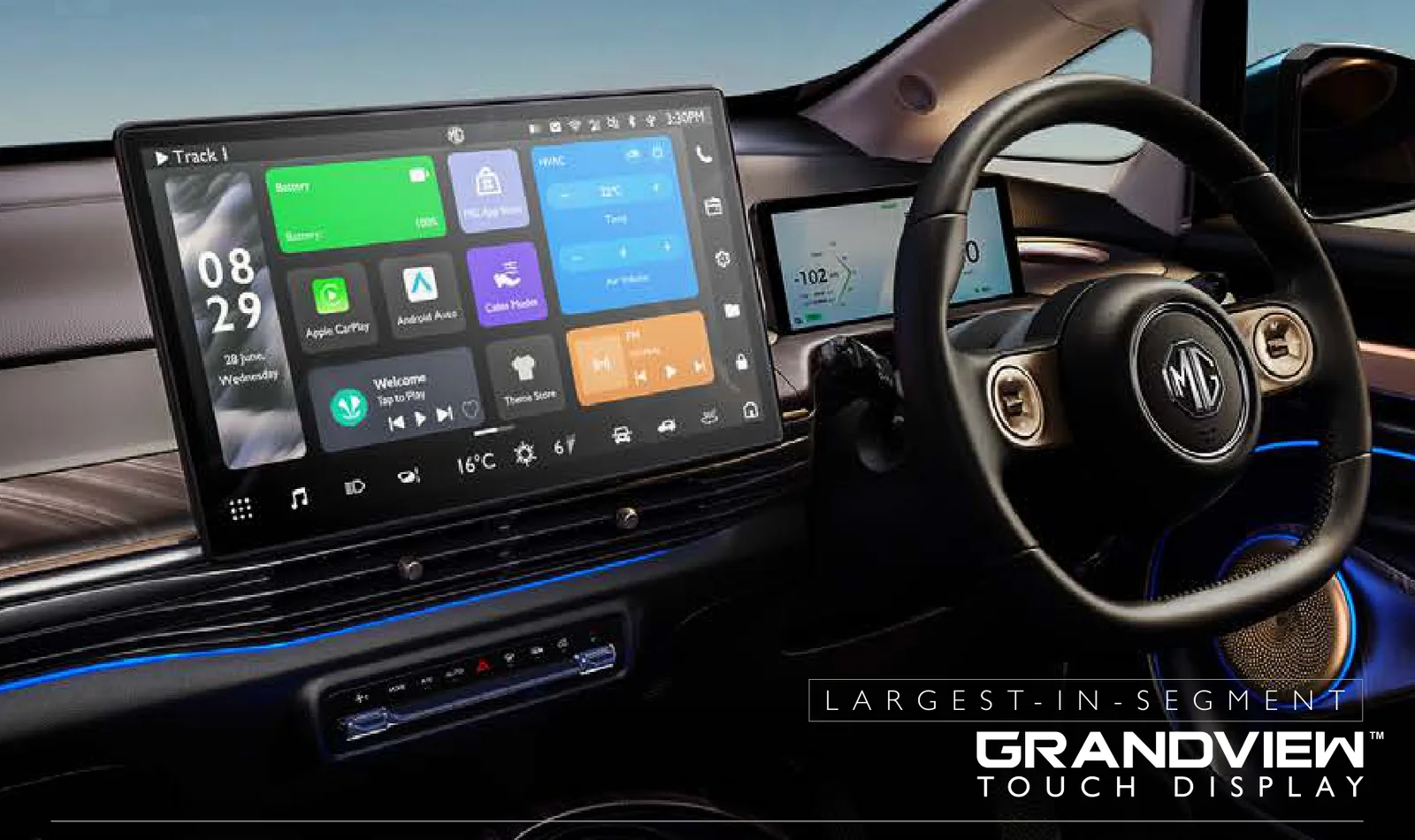GrandView 39.6" touch display — largest in segment
