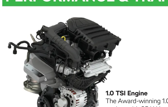 1.0 TSI engine — 85 kW, 178 Nm, 6-speed manual or automatic