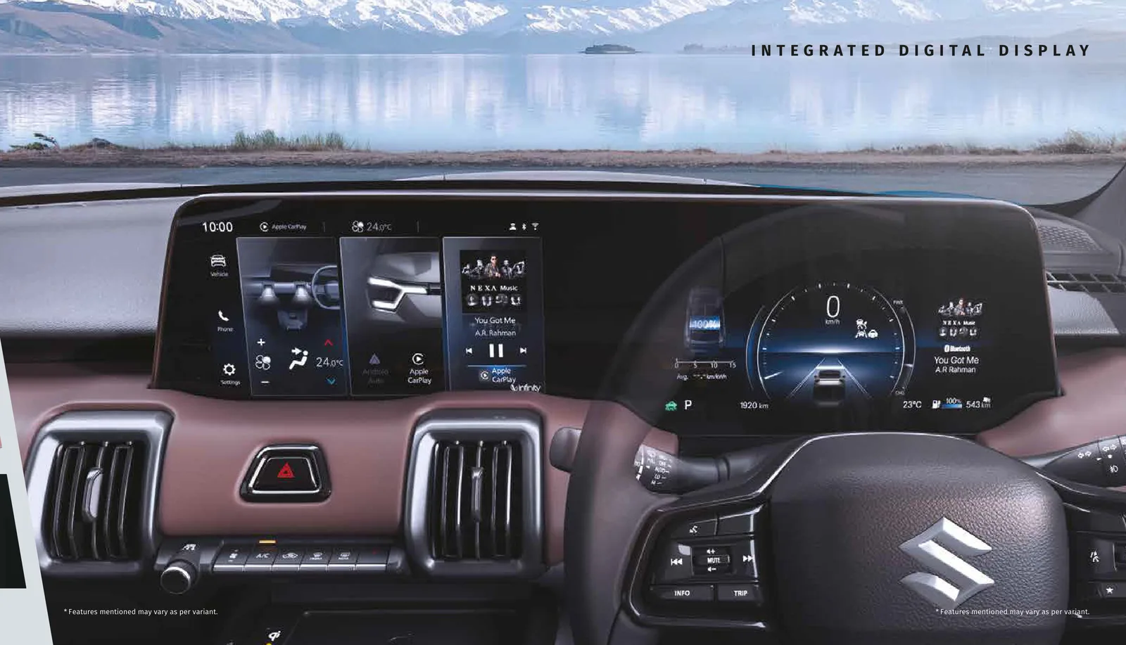 Integrated digital display — triple screen infotainment and driver cluster