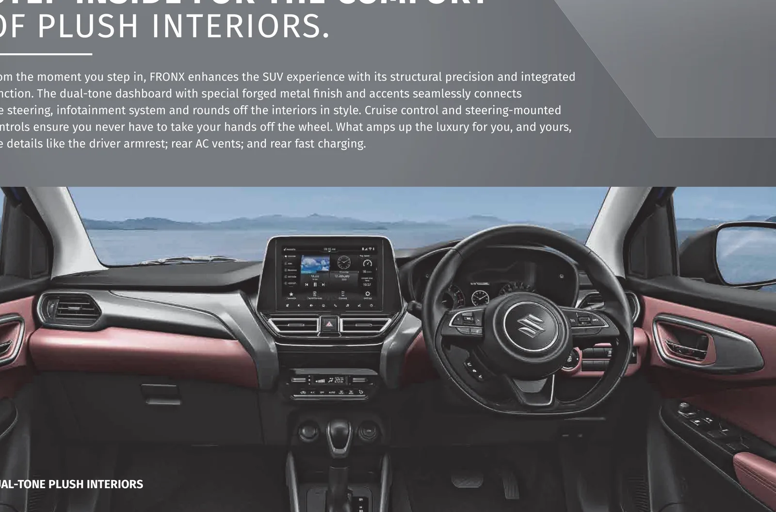 Dual-tone plush interiors and touchscreen infotainment