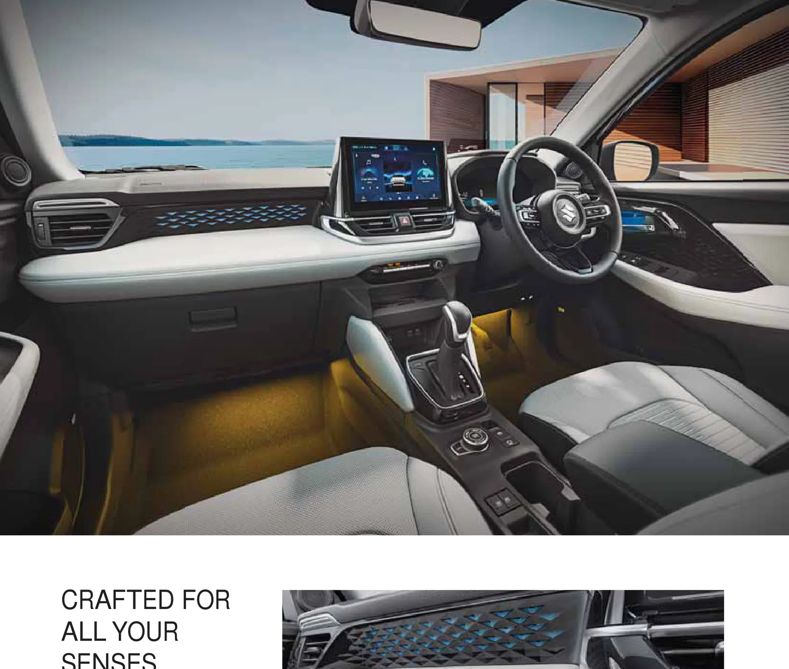 Crafted for all your senses — touchscreen infotainment and dashboard