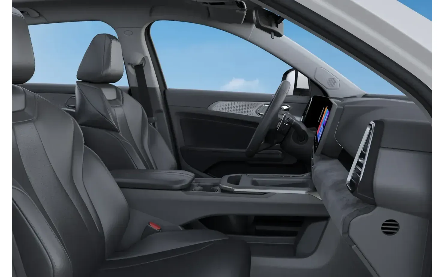 Front seats and dashboard interior view