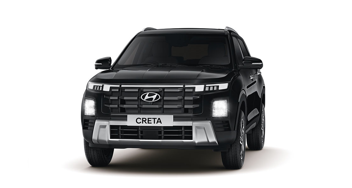 Black Creta SUV, front three-quarter view
