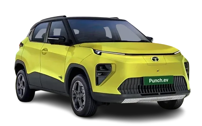 Yellow SUV front three-quarter view