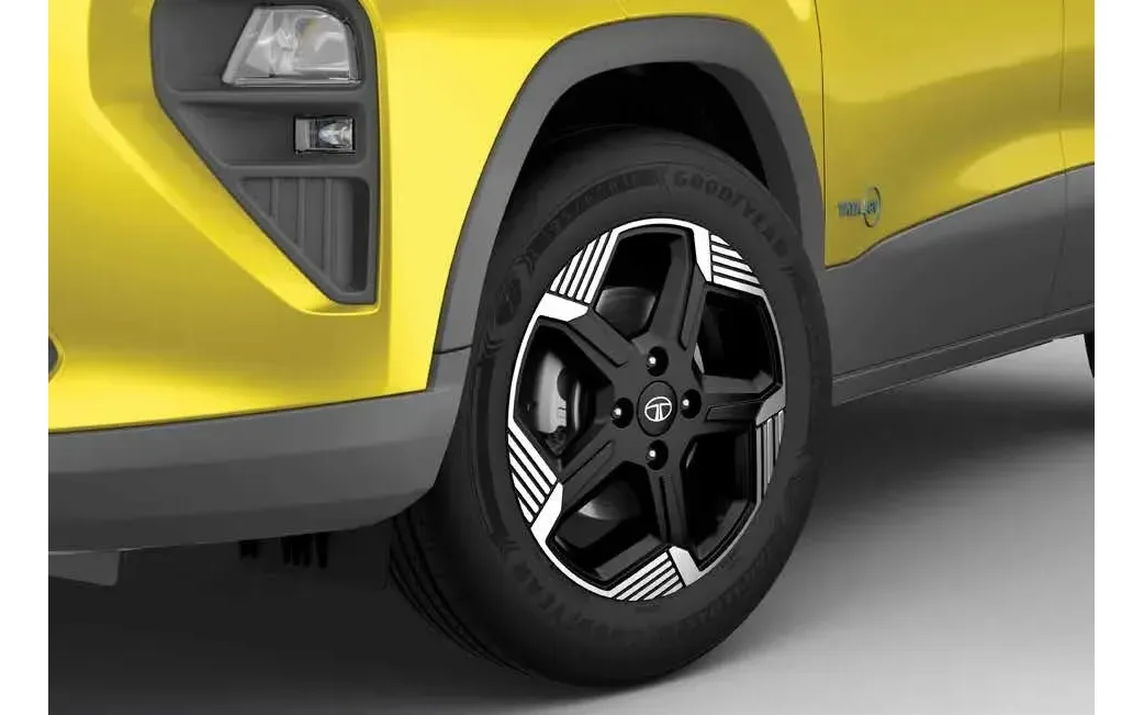 Close-up of alloy wheel and fender